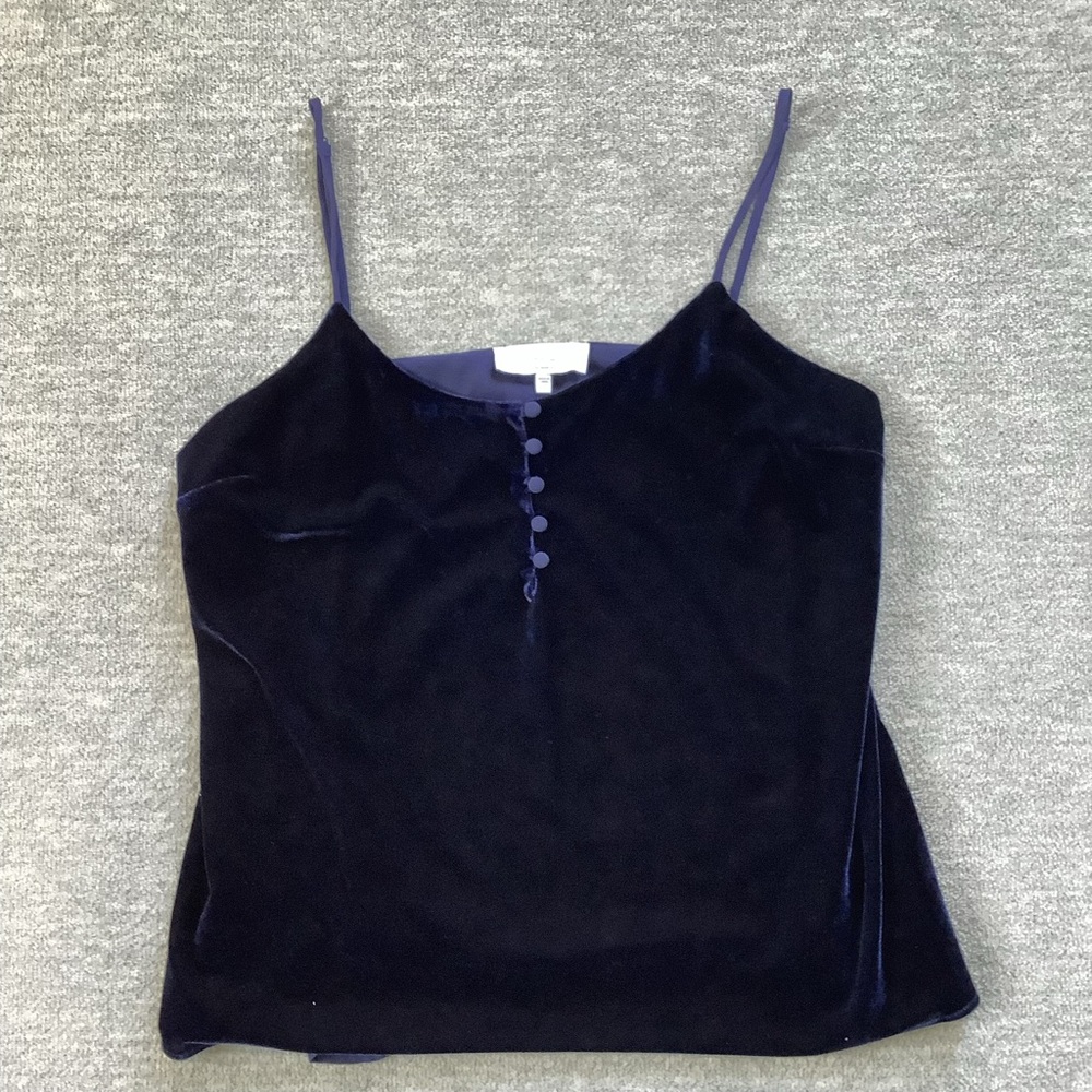 L'Academie Revolve Midnight Blue Velvet Camisole Sz. L